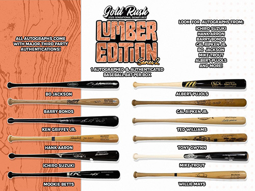 2025 Gold Rush Sensational Signatures Lumber Baseball Bat Series 2 3 Box 1/2 CASE Pick Your Team Break #474