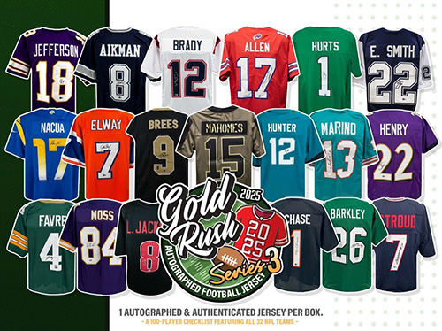 2025 Gold Rush Autographed Football Jersey Series 3 3 Box 1/2 CASE Pick Your Team Break #560
