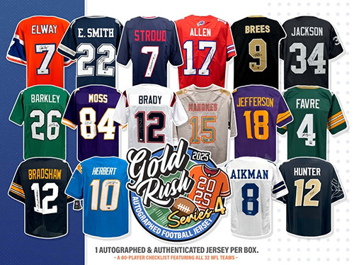 2025 Gold Rush Autographed Football Jersey Series 4 3 Box 1/2 CASE Pick Your Team Break #593
