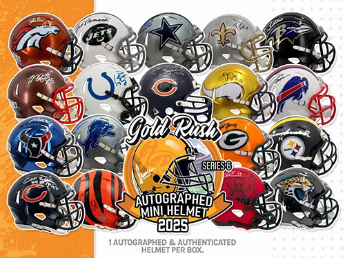 2025 Gold Rush Autographed Mini Helmet Football Series 6 6 Box 1/2 CASE Pick Your Team Break #599