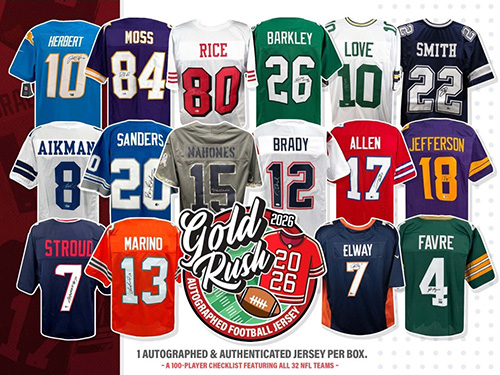 2026 Gold Rush Autographed Football Jersey 3 Box 1/2 CASE Pick Your Team Break #650