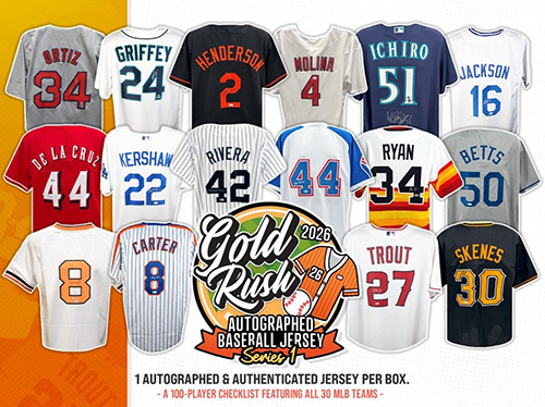 2026 Gold Rush Autographed Baseball Jersey 3 Box 1/2 CASE Pick Your Team Break #668