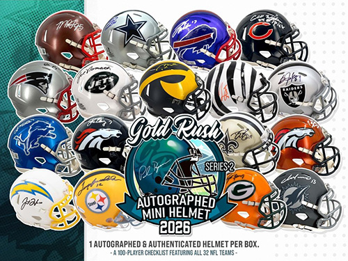 2026 Gold Rush Autographed Mini Helmet Football Series 2 6 Box 1/2 CASE Pick Your Team Break #691
