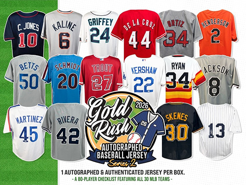 2026 Gold Rush Autographed Baseball Jersey Series 2 3 Box 1/2 CASE Pick Your Team Break #734