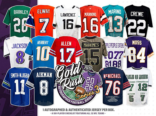 2026 Gold Rush Autographed Football Jersey Series 3 3 Box 1/2 CASE Pick Your Team Break #714