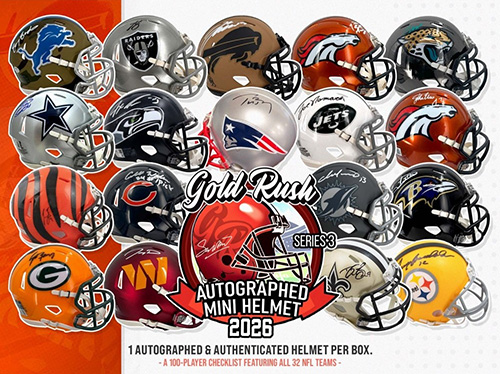 2026 Gold Rush Autographed Mini Helmet Football Series 3 6 Box 1/2 CASE Pick Your Team Break #733