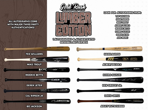 2026 Gold Rush Sensational Signatures Lumber Baseball Bat 3 Box 1/2 CASE Pick Your Team Break #746